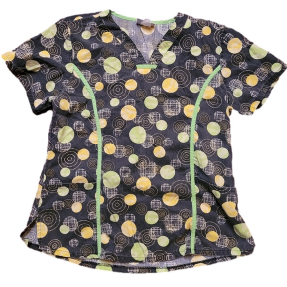 𝅺best MEDICAL WEAR scrub shirt. Multicolor.  Size M. EXCELLENT CONDITION! - Picture 1 of 4